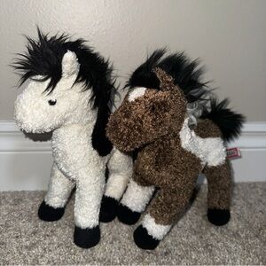 Vintage Douglas Cuddle Toys Horse Plush Brown White 9” Stuffed Animal Pony Lot